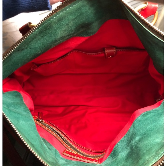 Dooney & Bourke Italy Florentine Leather Vaccetta satchel red bag - Picture 10 of 16